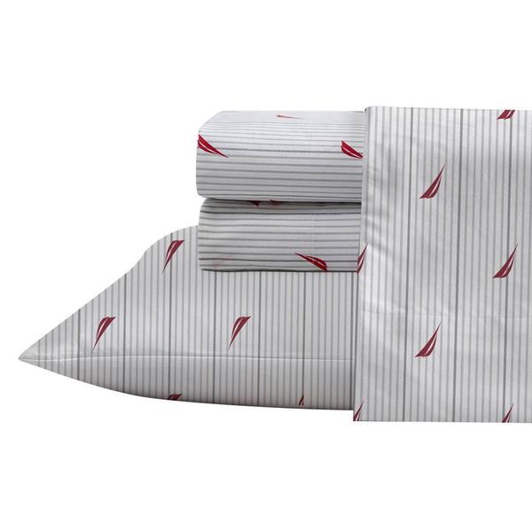 Nautica Audley Stripe Cotton Percale Twin Sheet Set