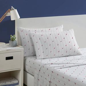 Nautica Audley Stripe Cotton Percale Twin Sheet Set alternate view