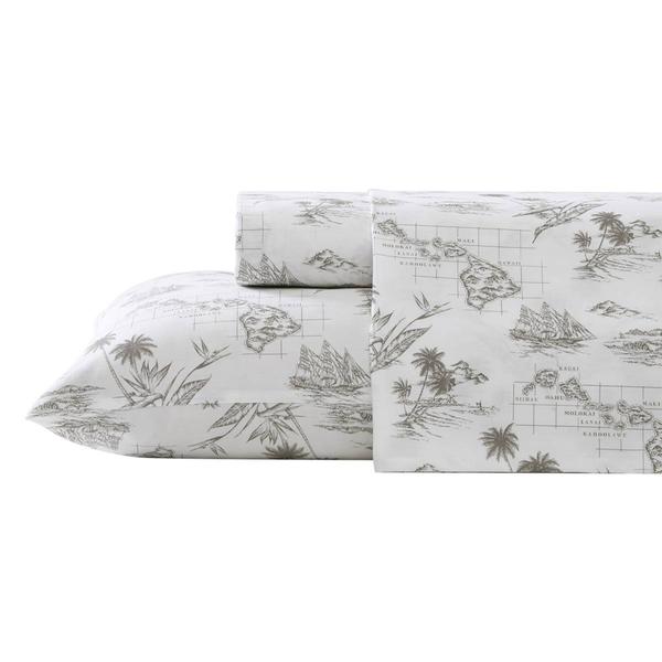 Tommy Bahama Vintage Map 200TC 4pc. Cotton Percale Sheet Set