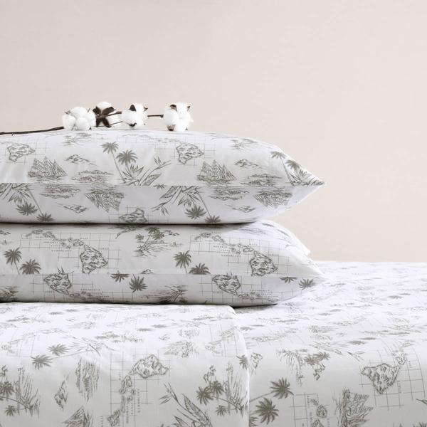 Tommy Bahama Vintage Map 200TC 4pc. Cotton Percale Sheet Set alternate view