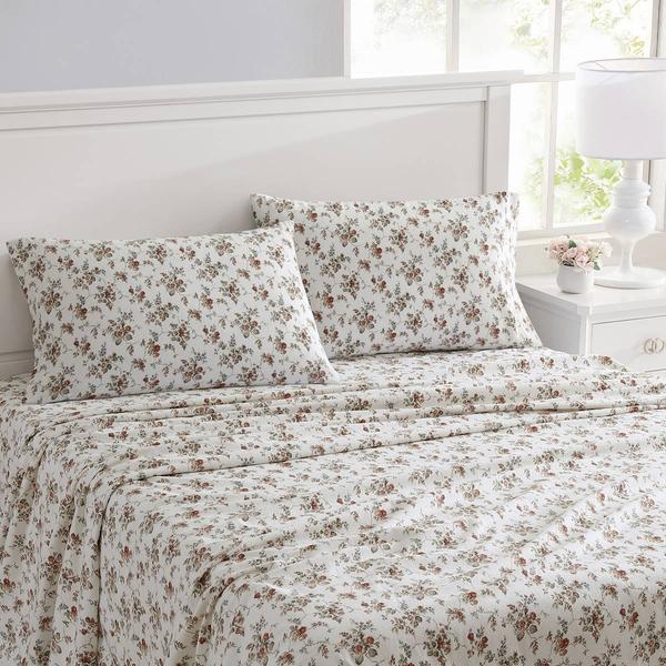 Laura Ashley(R) Le Fleur Cotton Flannel Sheet Set alternate view