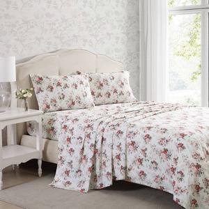 Laura Ashley(R) Ashfield 100% Cotton Percale Floral Sheet Set