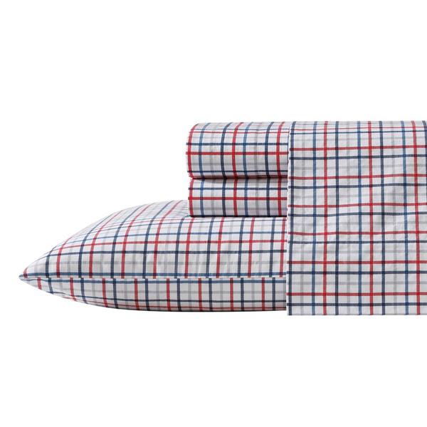 Nautica Boating Tattersall Cotton Percale Sheet Set