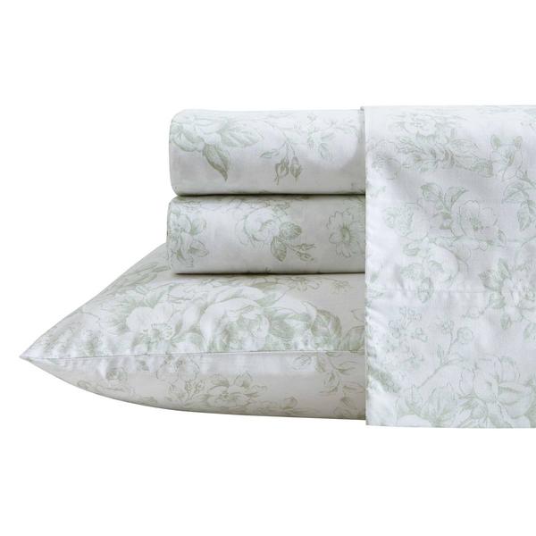Laura Ashley(R) Toile Delight 100% Cotton Floral Sheet Set alternate view