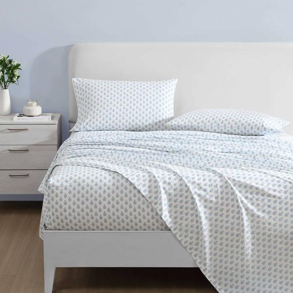 Laura Ashley(R) Francesca 100% Percale Cotton Floral Sheet Set