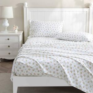 Laura Ashley(R) Roseford 100% Cotton Percale Floral Sheet Set