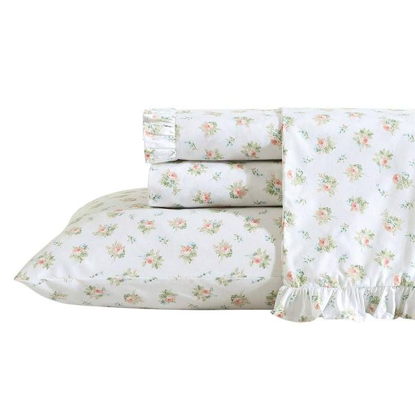 Laura Ashley(R) Roseford 100% Cotton Percale Floral Sheet Set alternate view