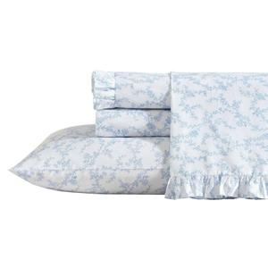 Laura Ashley(R) Victoria 100% Cotton Percale Floral Sheet Set alternate view