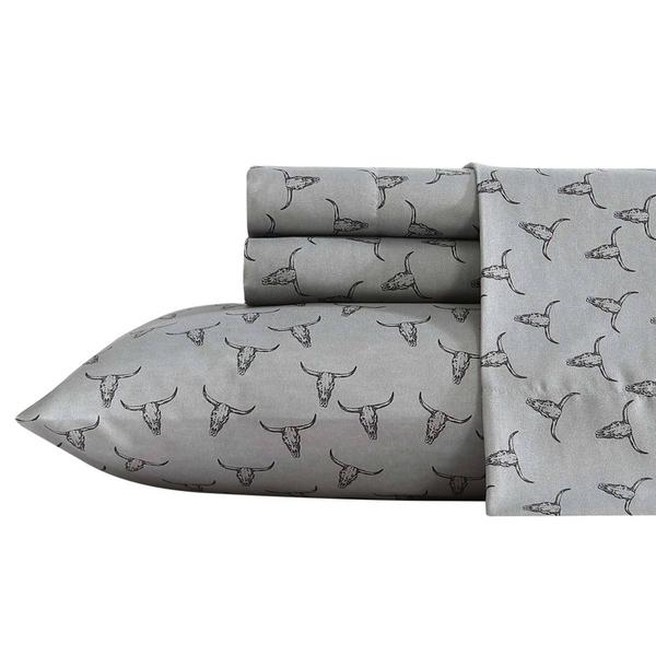 Wrangler Steer Skulls Grey Microfiber Sheet Set alternate view