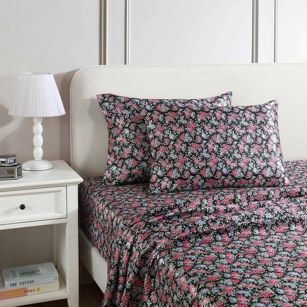 Betsey Johnson Confetti Floral Satin Sheet Set