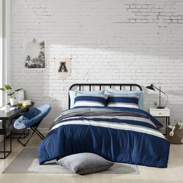 Nautica Heathered Block Microfiber Reversible 2pc. Comforter Set alternate view
