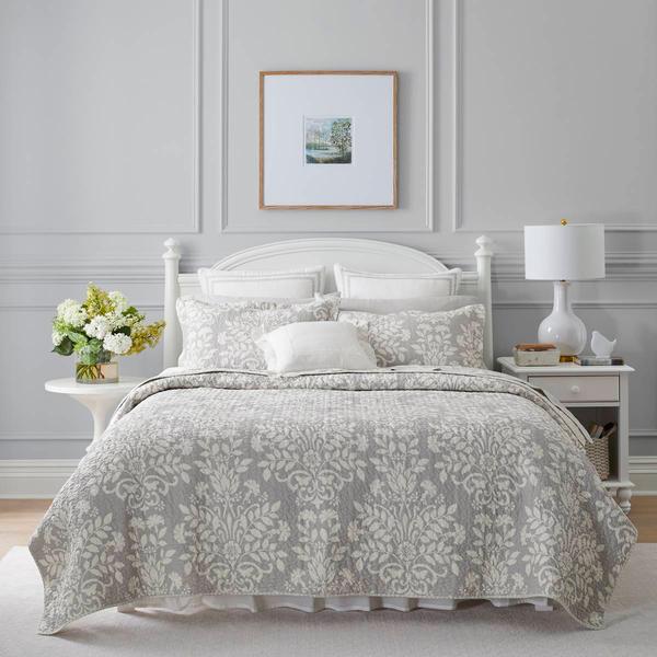 Laura Ashley(R) Rowland 136 Thread Count Reversible Quilt Set