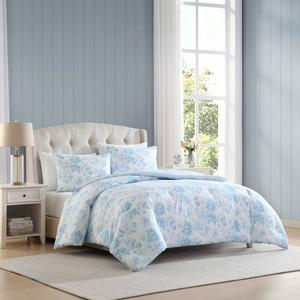 Laura Ashley(R) Anja Textured Toile Reversible 7pc. Comforter Set