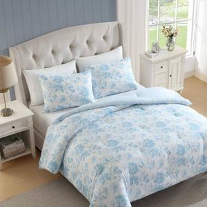 Laura Ashley(R) Anja Textured Toile Reversible 7pc. Comforter Set alternate view