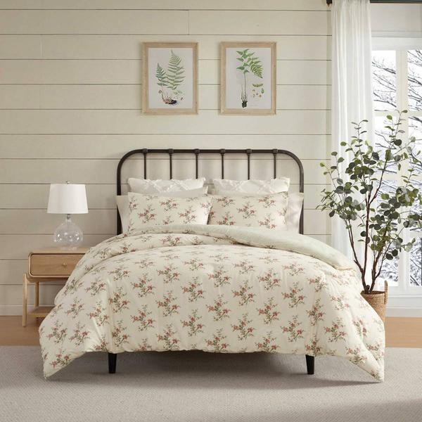 Laura Ashley(R) Jessika Cotton Flannel Reversible 3pc Comforter Set