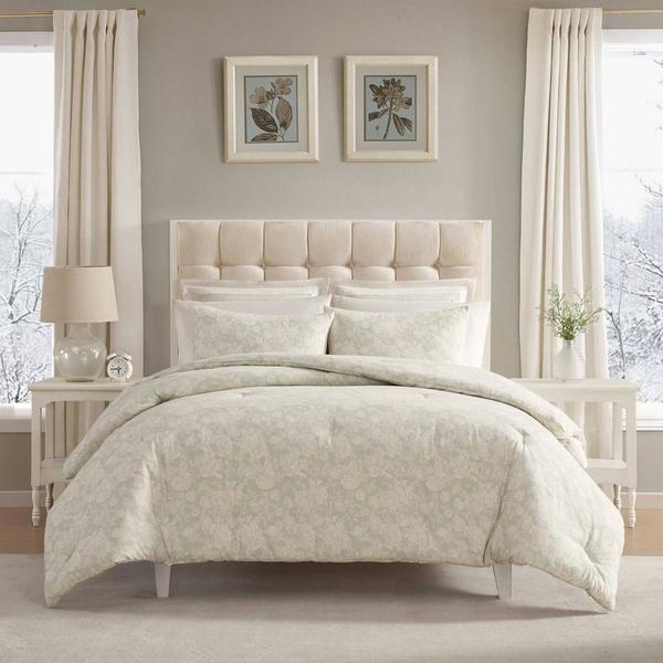 Laura Ashley(R) Meredith Flannel Cotton 3pc. Comforter Set