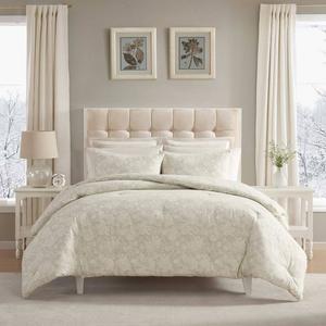 Laura Ashley(R) Meredith Flannel Cotton 3pc. Comforter Set