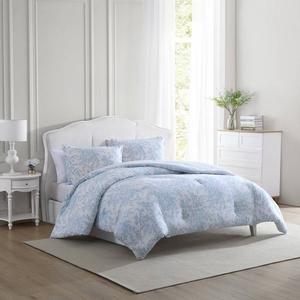 Laura Ashley(R) Bedford Cotton Reversible 3pc. Comforter Set