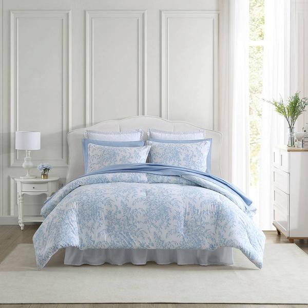 Laura Ashley(R) Bedford Cotton Reversible 3pc. Comforter Set alternate view