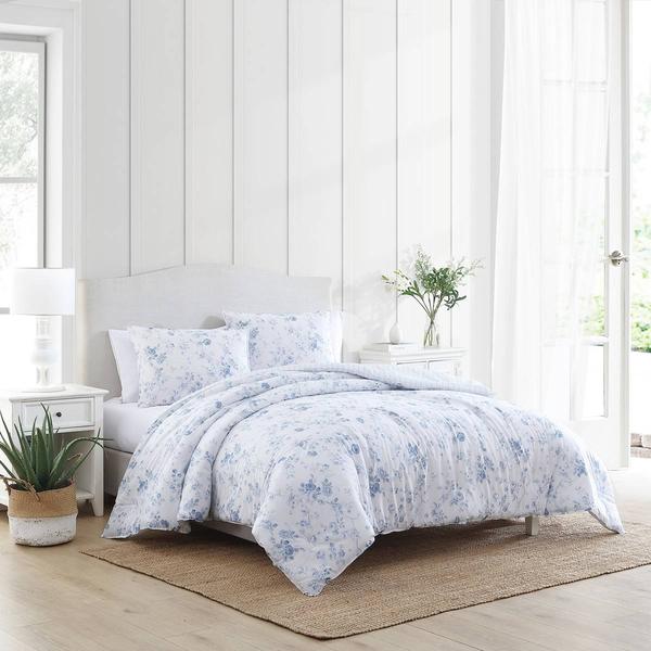 Laura Ashley(R) Belinda Cotton Reversible 3pc. Comforter Set