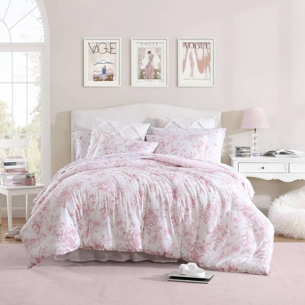 Laura Ashley(R) Delphine Cotton Reversible 3pc. Comforter Set