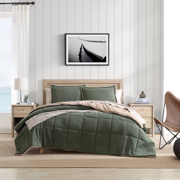 Nautica Beckett Faux Suede Textured Reversible 3pc. Comforter Set