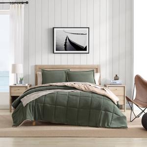 Nautica Beckett Faux Suede Textured Reversible 3pc. Comforter Set