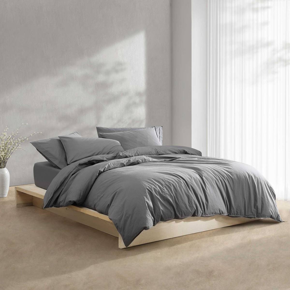 Calvin Klein Washed Percale Cotton 3pc. Comforter Set