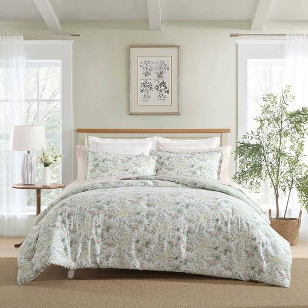 Laura Ashley(R) Bramble Floral Reversible Cotton 3pc. Comforter Set alternate view