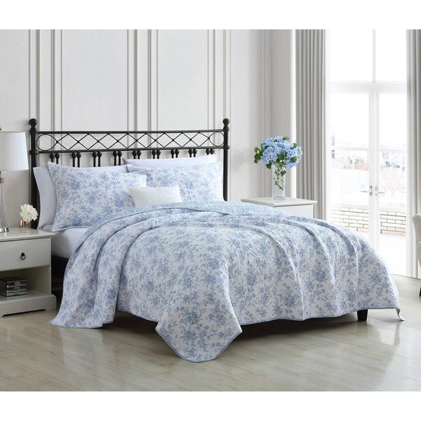 Laura Ashley(R) Walled Garden 136 Thread Count Reversible Quilt Set alternate view