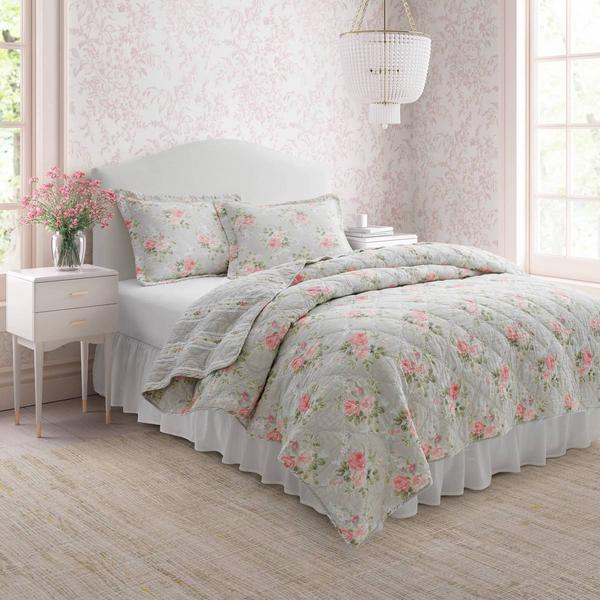 Laura Ashley(R) Melany Cotton Reversible 3pc. Quilt Set alternate view