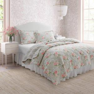 Laura Ashley(R) Melany Cotton Reversible 3pc. Quilt Set alternate view