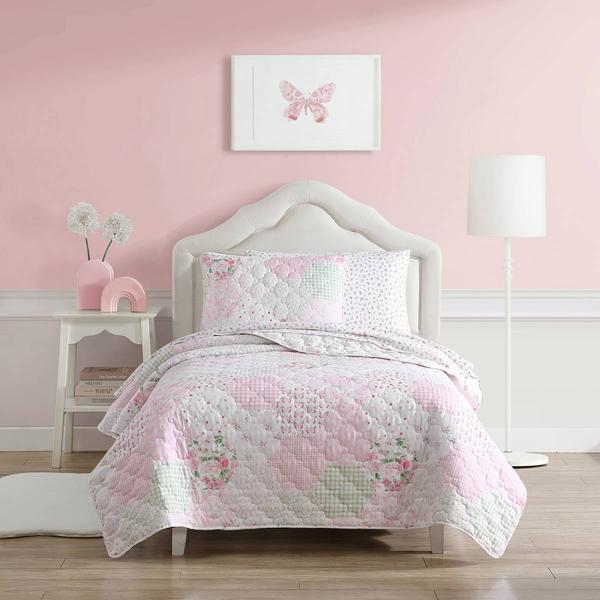 Laura Ashley(R) Ellyn Microfiber Reversible Quilt Set alternate view