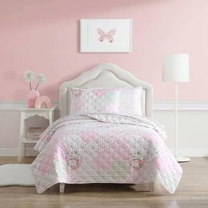 Laura Ashley(R) Ellyn Microfiber Reversible Quilt Set alternate view