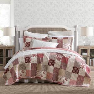 Laura Ashley(R) Celina Patchwork Cotton Reversible 3pc. Quilt Set alternate view