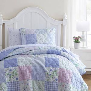 Laura Ashley(R) Parker Patchwork Microfiber Reversible Quilt Set alternate view