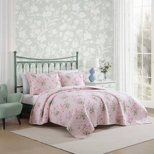 Laura Ashley(R) Veronicas Bouquet Reversible Cotton 3pc. Quilt Set alternate view