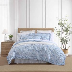 Laura Ashley(R) Quartet Microfiber Reversible 3pc. Quilt Set