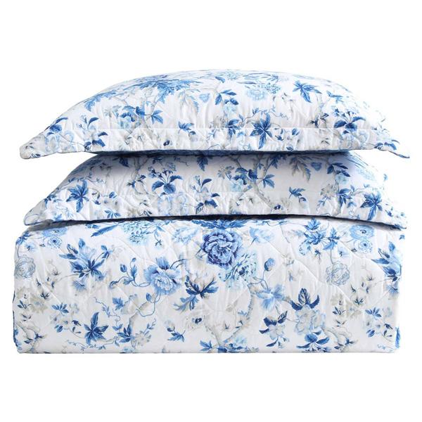 Laura Ashley(R) Breezy Floral Cotton Reversible 3pc. Quilt Set alternate view