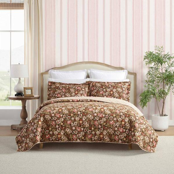 Laura Ashley(R) Marta Reversible Cotton 3pc. Quilt Set