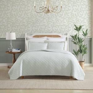 Laura Ashley(R) Oxford Stripe Reversible Cotton 3pc. Quilt Set alternate view