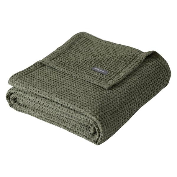 Eddie Bauer Solid Waffle Cotton Blanket