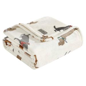 Eddie Bauer Dogs With Scarves Plush-Fleece Blanket