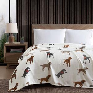 Eddie Bauer Dogs With Scarves Plush-Fleece Blanket alternate view