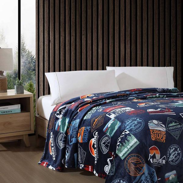 Eddie Bauer Stamps Ultra Soft Plush-Fleece Blanket