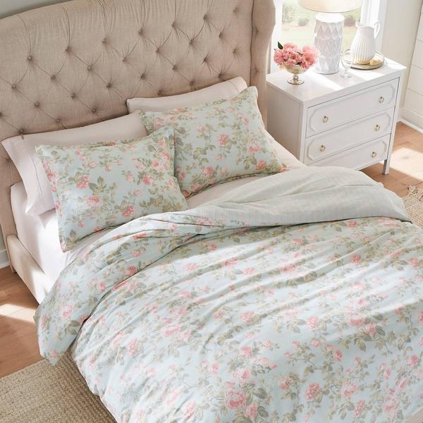 Laura Ashley(R) Madelynn Cotton Reversible Duvet Cover Set alternate view