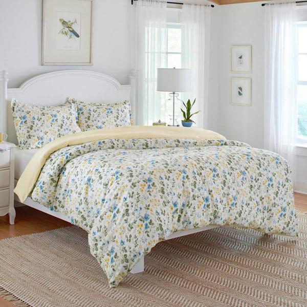 Laura Ashley(R) Meadow Floral Cotton Duvet Reversible Cover Set alternate view
