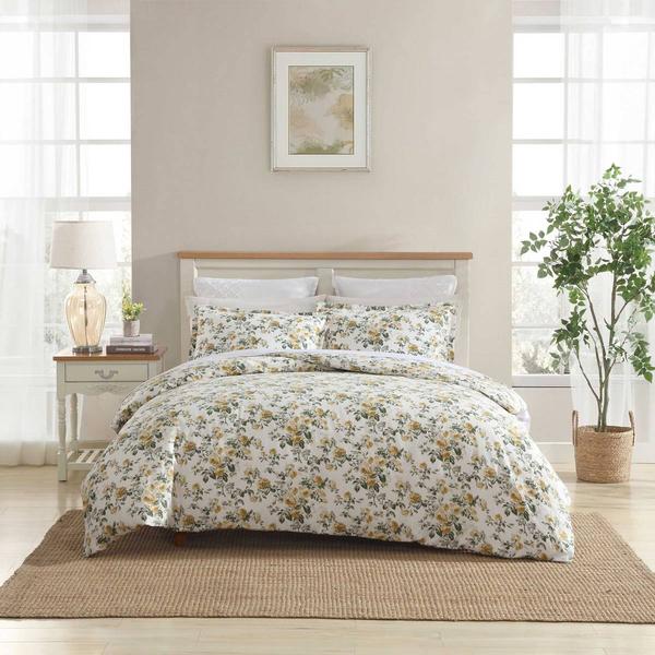 Laura Ashley(R) Roses Cotton Duvet Cover Set