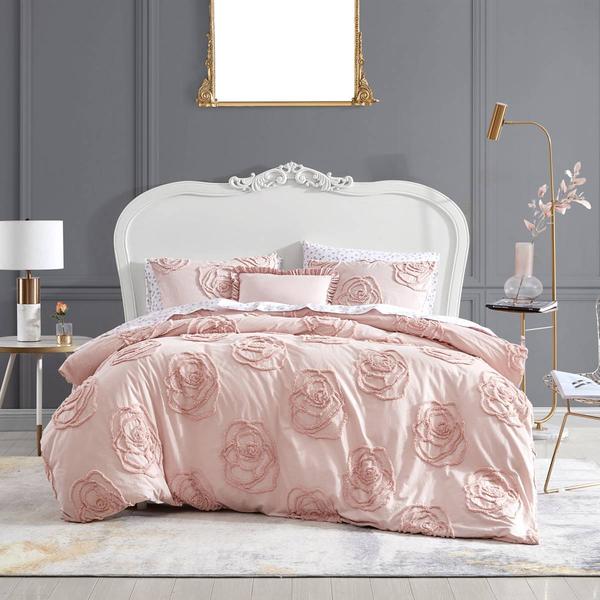 Betsey Johnson Rambling Rose Cotton Pink Duvet Cover Set alternate view