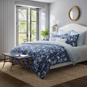 Laura Ashley(R) Branch Toile Cotton Reversible Duvet Cover Set alternate view